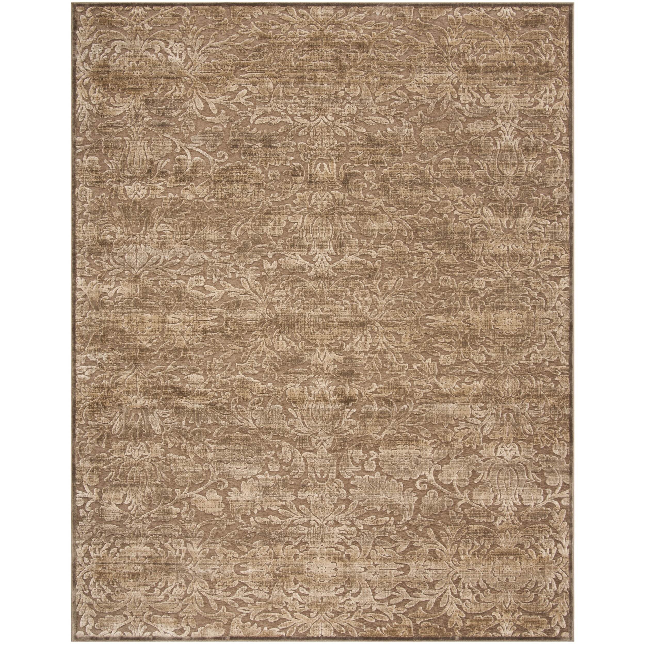 Martha Stewart Heritage Bloom Soft Anthracite/ Camel Viscose Rug (8 x