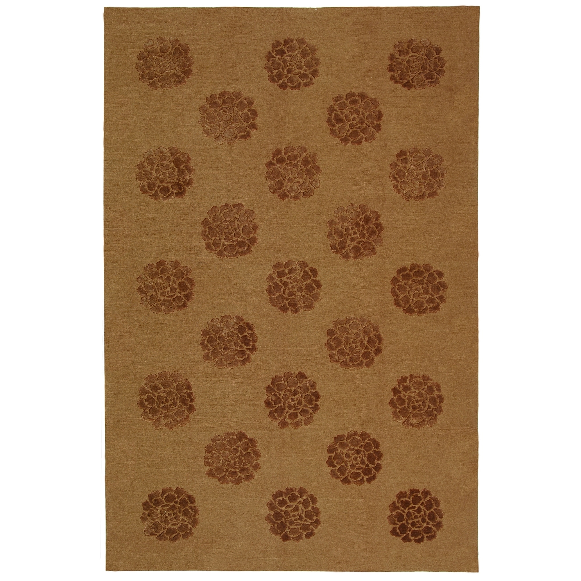 Martha Stewart Medallions Cocoa Silk/ Wool Rug (3 9 X 5 9)