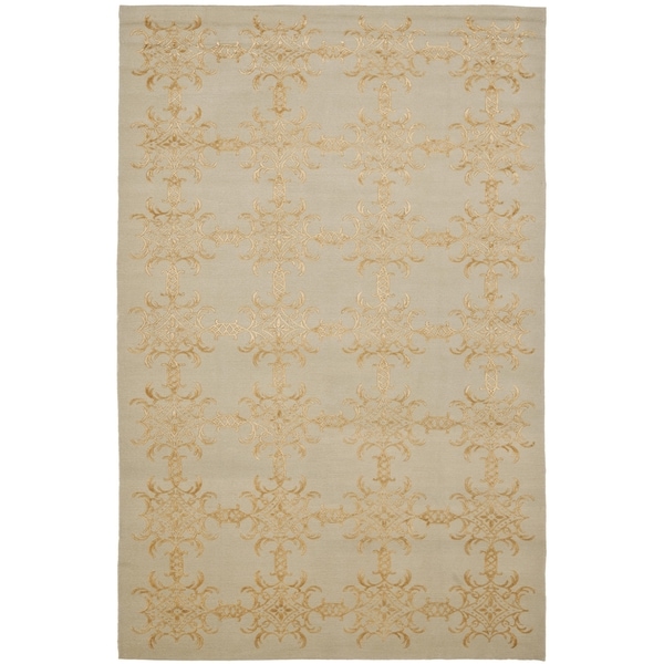 Shop Martha Stewart by Safavieh Tracery Grey/ Beige Silk/ Wool Rug 8
