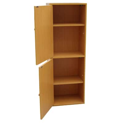 4-Tier Adjustable Bookshelf with Door