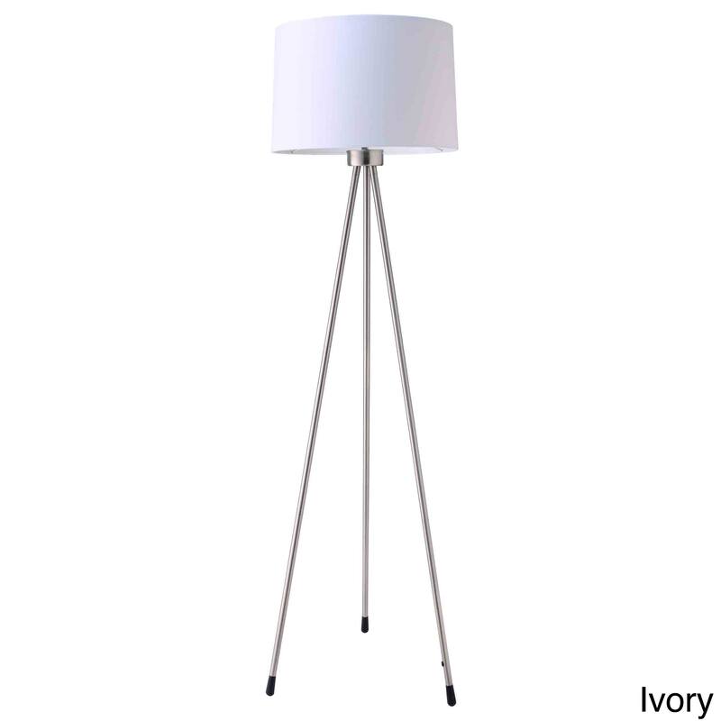 Chrome 3-legged Floor Lamp - Ivory