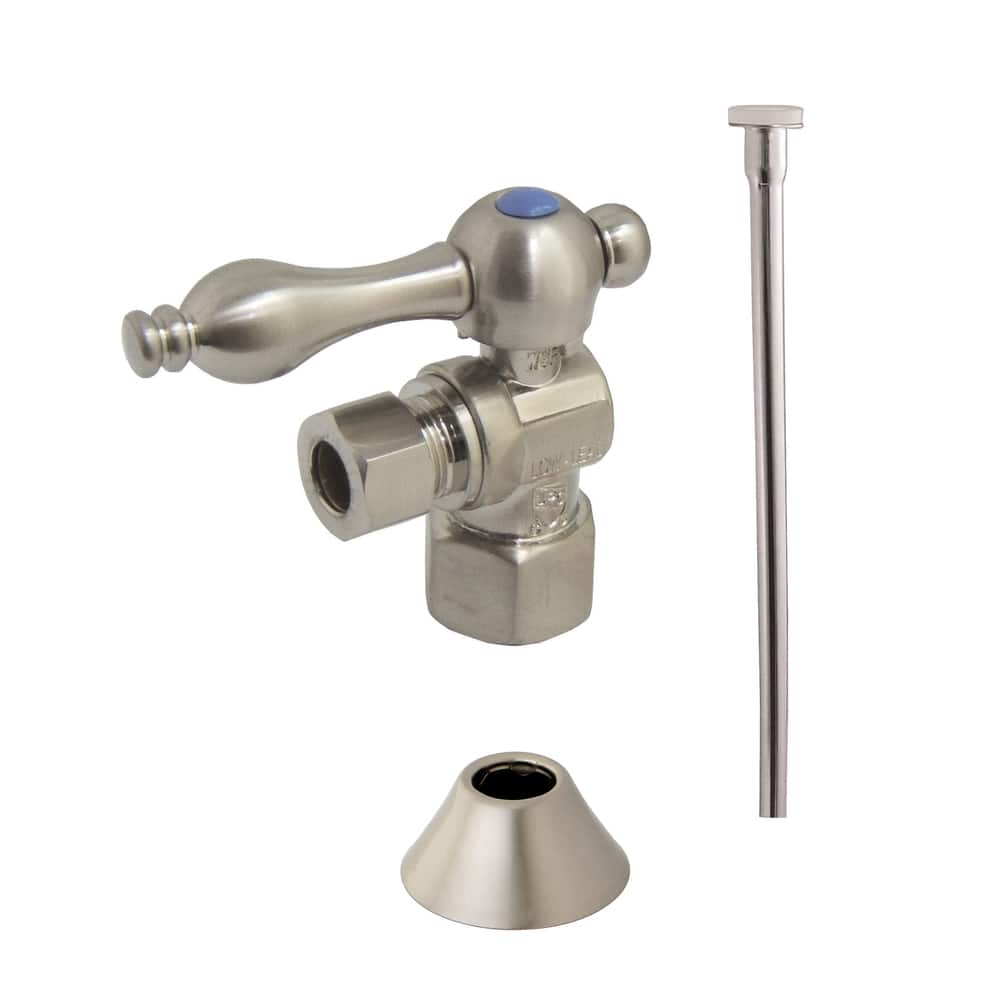 Kingston Brass Decorative Brushed Nickel Toilet Supply Kit - Silver