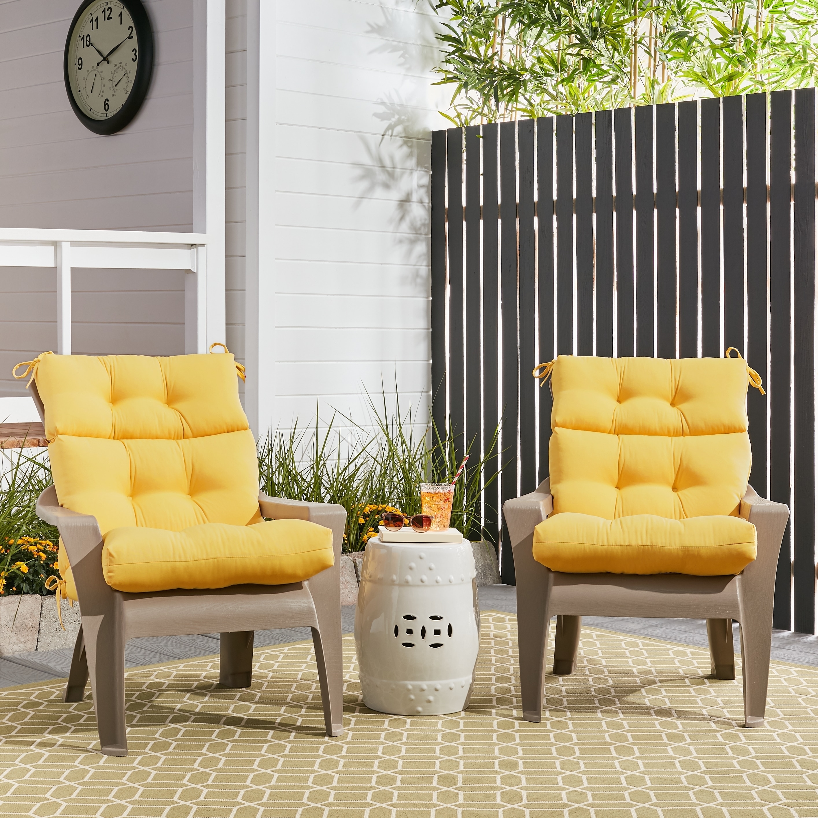 All-weather High-Back Chair Cushions (Set of 2) | eBay