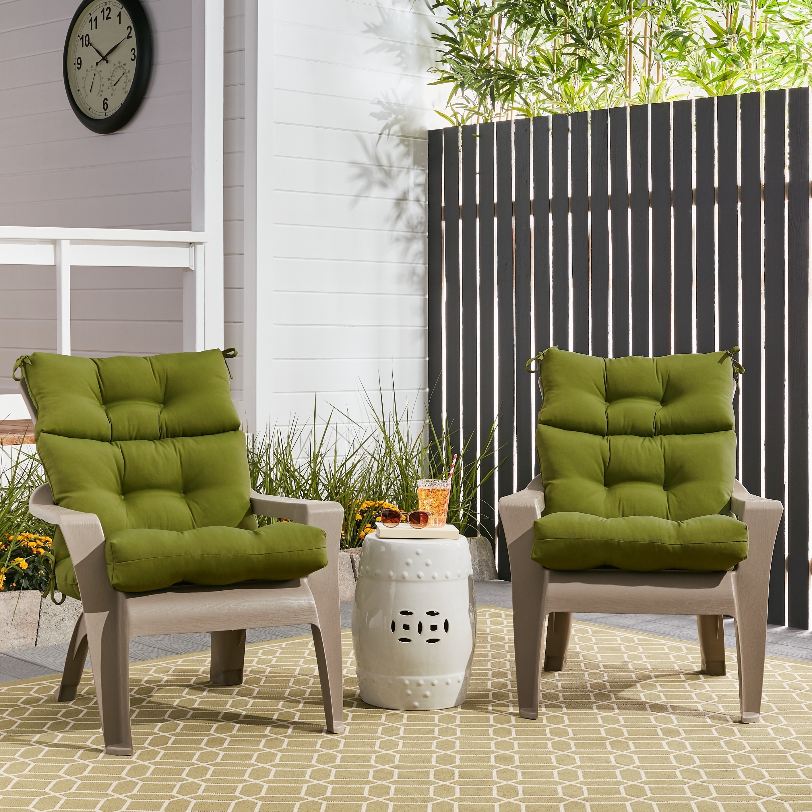 Shop All-weather High-Back Chair Cushions (Set of 2) - Free Shipping On