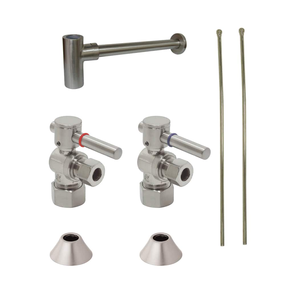 Kingston Brass Decorative Brushed Nickel Solid Brass Plumbing Supply Kit - Silver