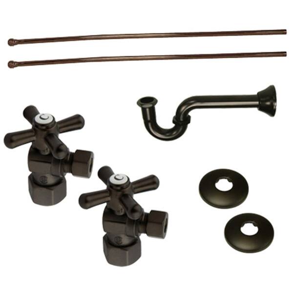 Decorative Oil Rubbed Bronze Plumbing Supply Kit (Drain, Shut-off Valves and Supply Lines)