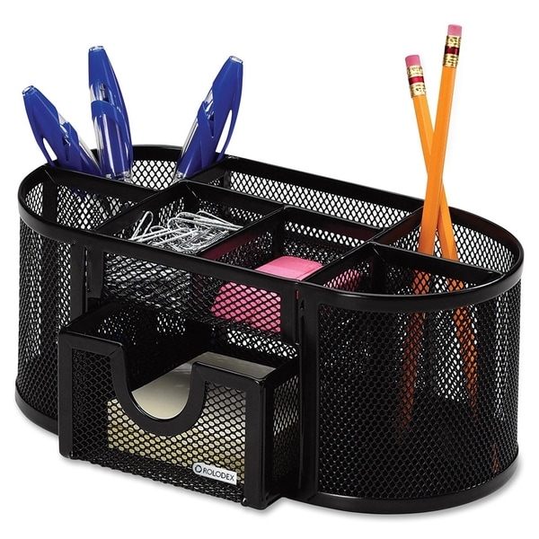 Shop Rolodex Black Mesh 8-compartment Pencil Cup Organizer ...