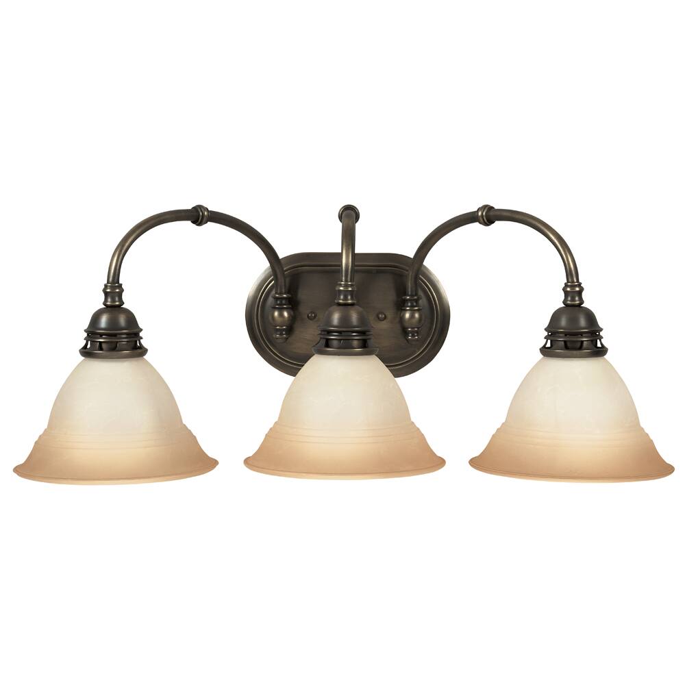 Antique Brass Transitional 3-light Bath/ Vanity