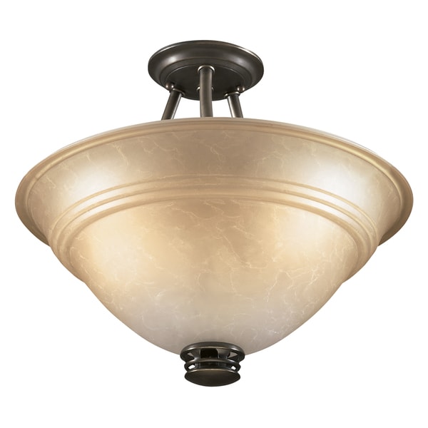Antique Brass Transitional 3light Semi Flush Light Fixture Free