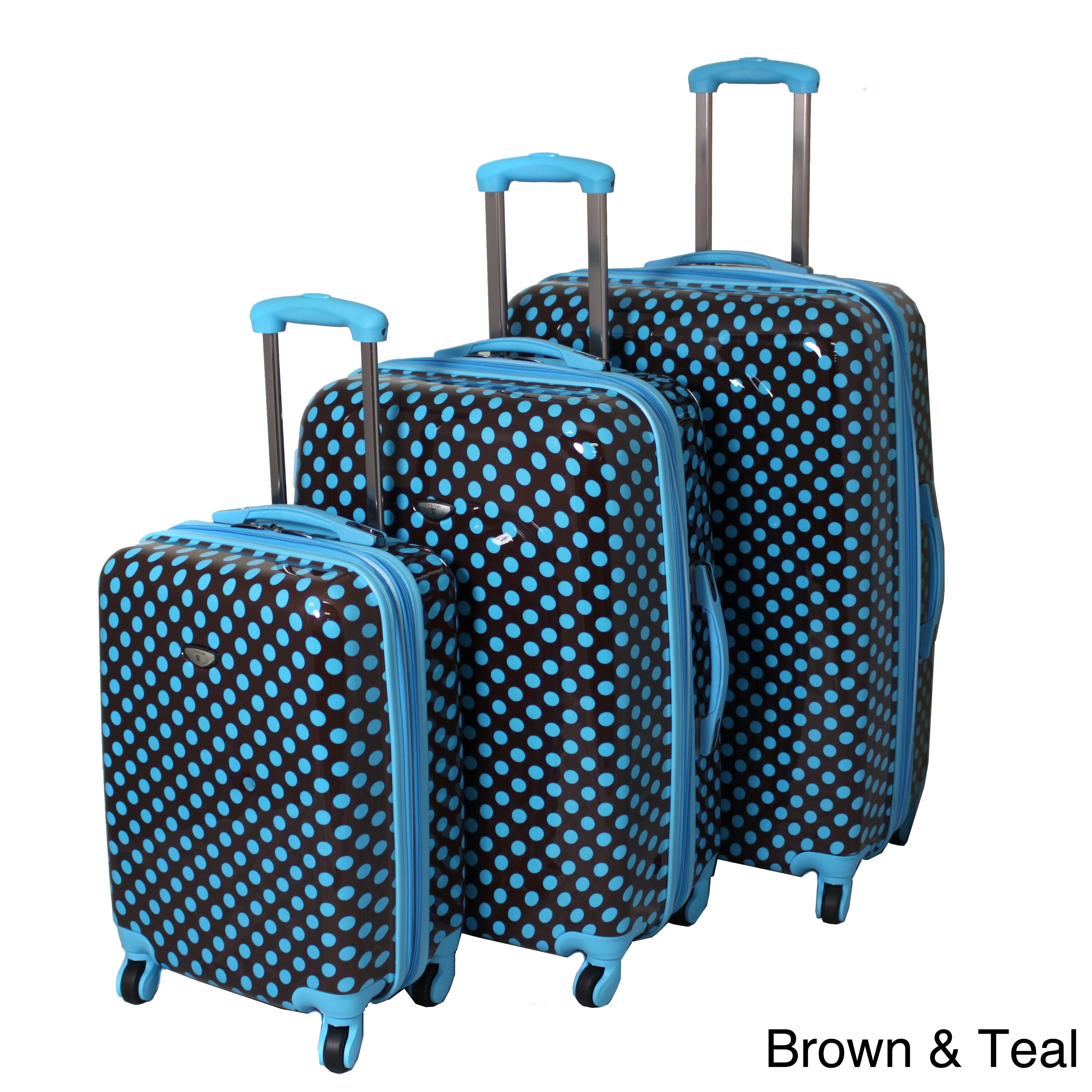 polka dot luggage set