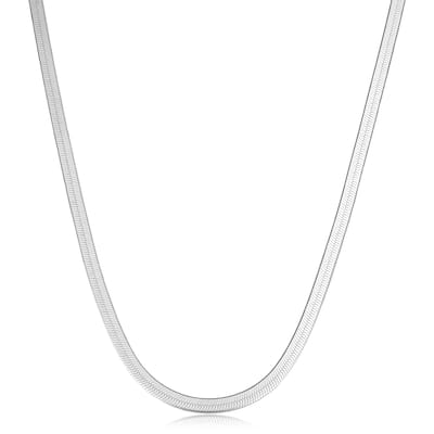 Fremada Sterling Silver 3.6 millimeters Herringbone Necklace