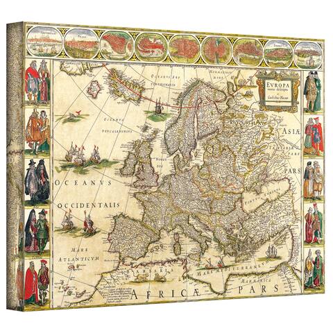 Willem Blaeu 'Map of Europe' Gallery-wrapped Canvas - Multi