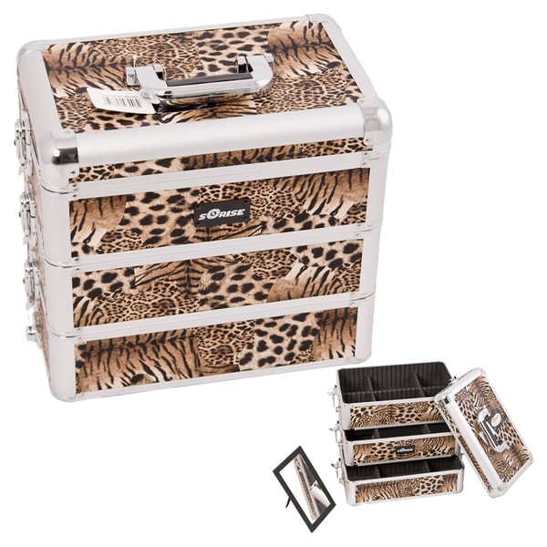 Sunrise Brown Leopard Aluminum Makeup Case Sunrise Makeup Cases