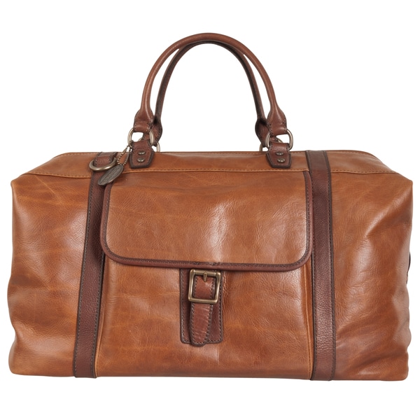Fossil &#39;Estate&#39; Brown Leather Framed Duffle Bag - Free Shipping Today - www.paulmartinsmith.com - 15263011