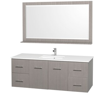 Wyndham Collection Centra Grey Oak/ White 60-inch Single Bathroom ...