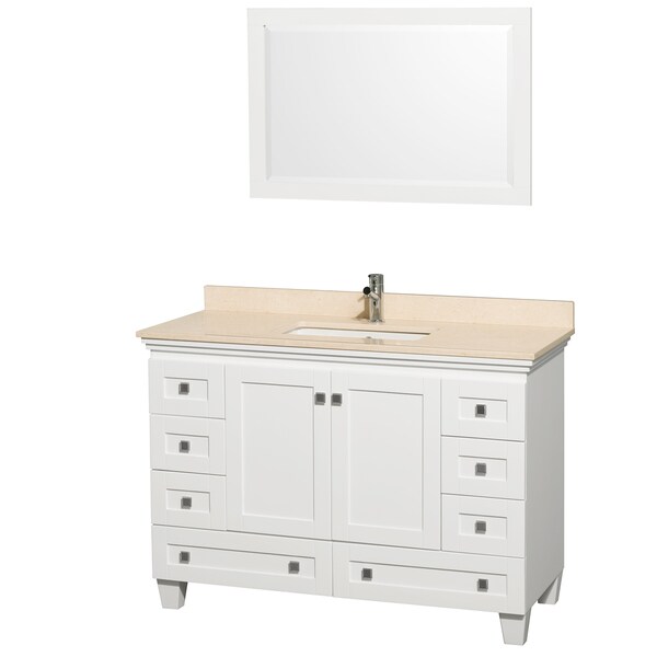 Acclaim White Ivory Marble 48 Inch Single Bathroom Vanity Set