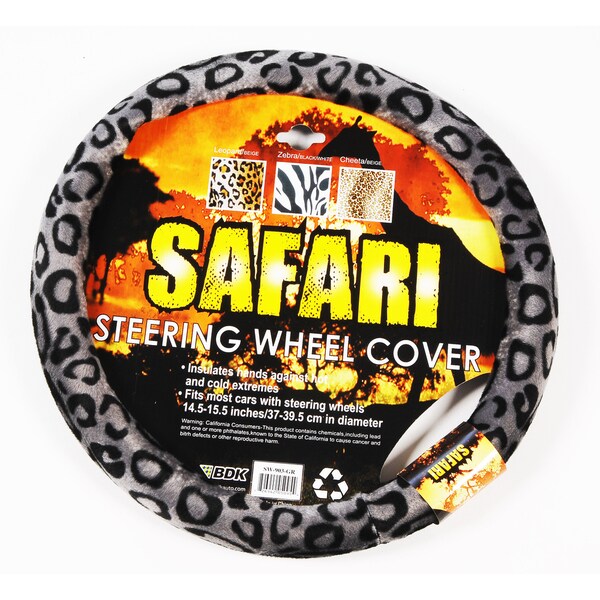 Oxgord Leopard Grey Steering Wheel Cover