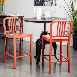 Orange Bar Stools - Shop The Best Deals For May 2017 - Metal Tangerine Counter Stools (Set of 2)