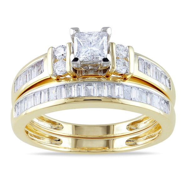 Miadora 14k Yellow Gold 1ct TDW Diamond Bridal Ring Set (G H, I1 I2) Miadora Bridal Sets