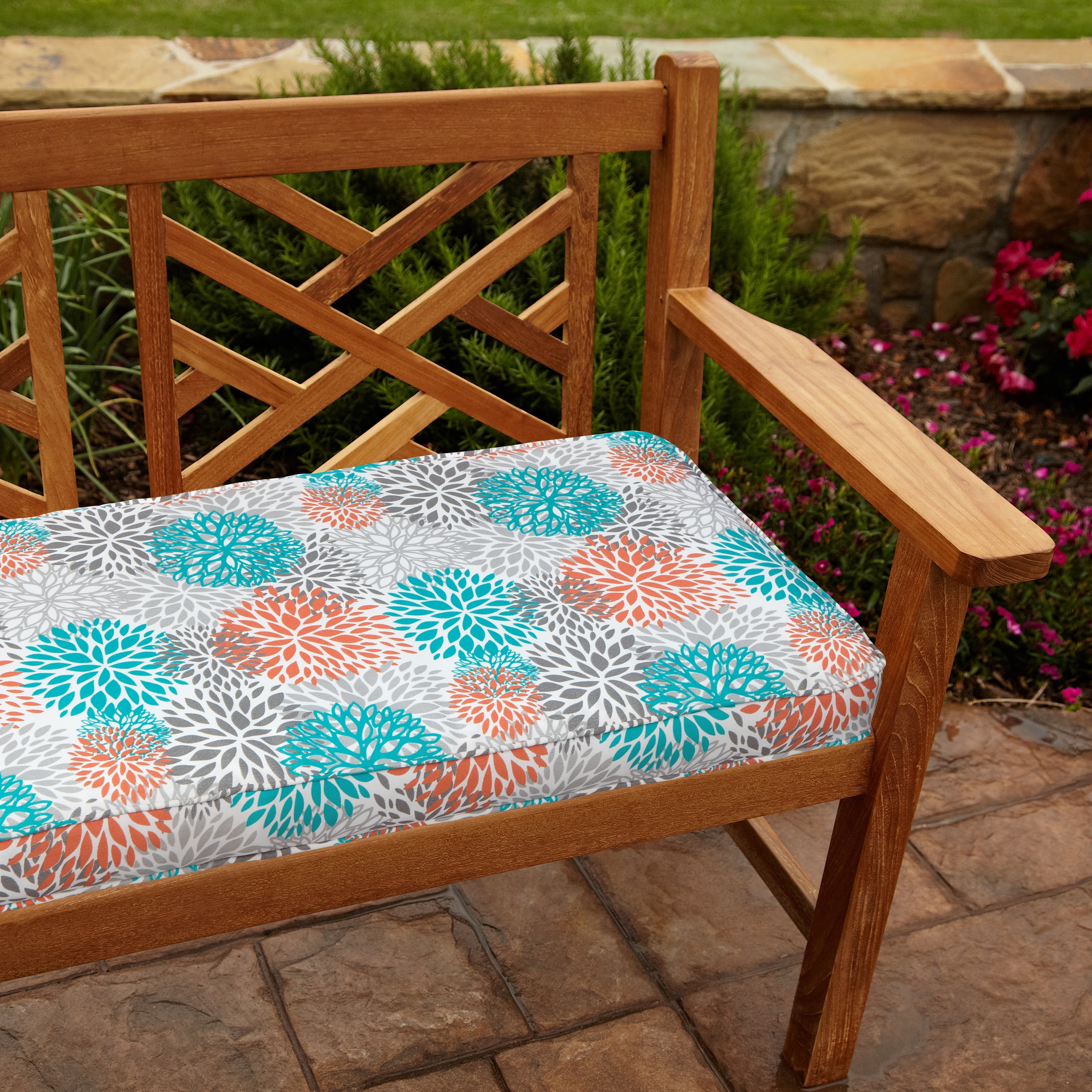 Shop Tropic Bloom 48 Inch Outdoor Bench Cushion Overstock 7881514