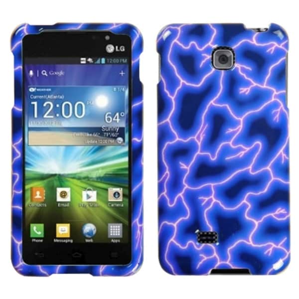 MYBAT Blue Lightning Phone Protector Case Cover for LG P870 Escape