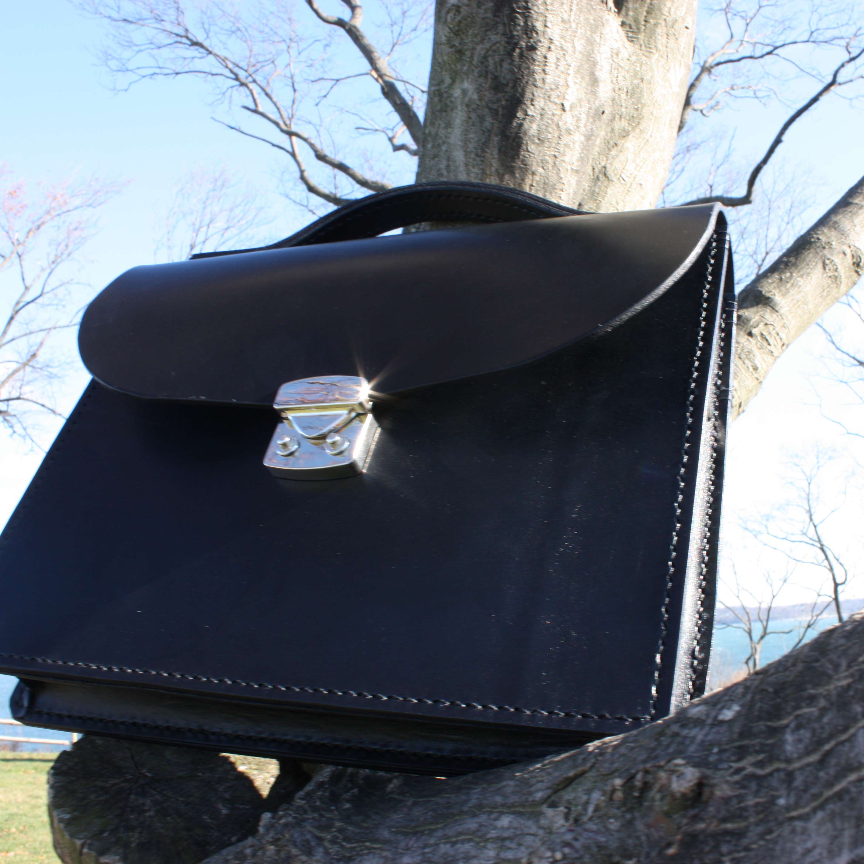 the square satchel in bridle leather