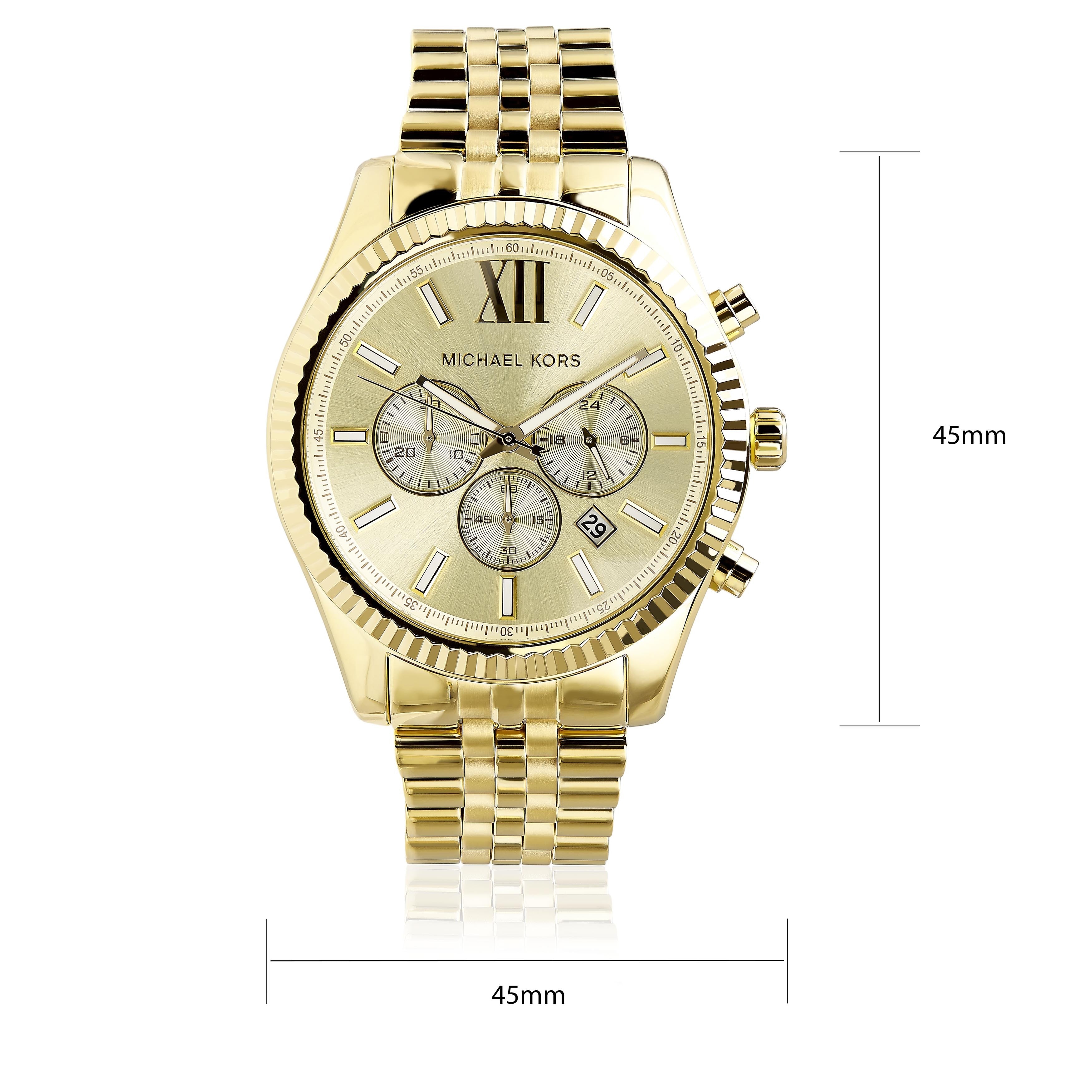 Forfølge dominere mentalitet Michael Kors Men's MK8281 Gold-Tone Fluted Bezel Chronograph Watch - Gold -  Overstock - 7883598