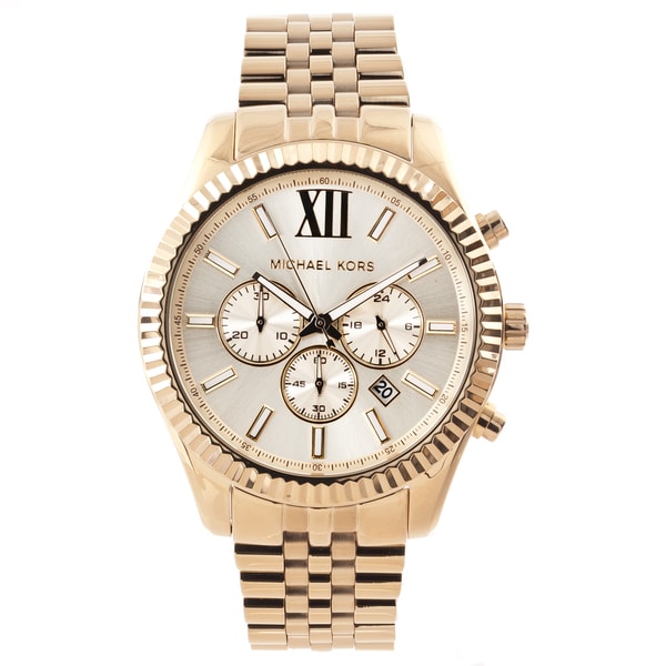 Michael Kors Men's MK8281 Gold Tone Fluted Bezel Chronograph Watch Michael Kors Men's Michael Kors Watches