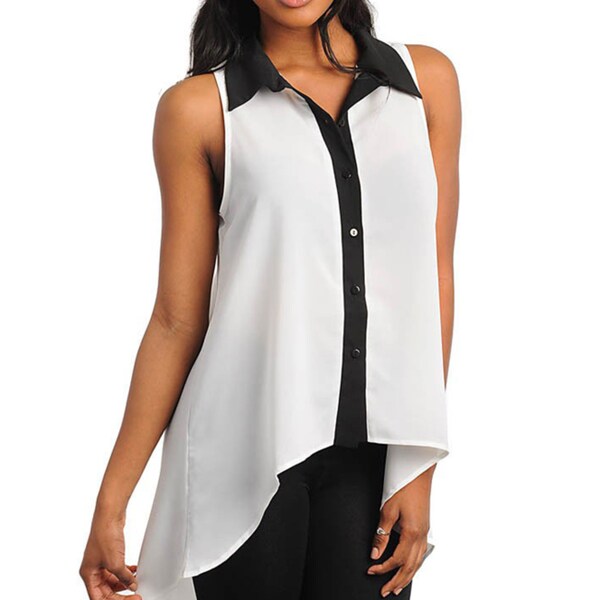 high low sleeveless top