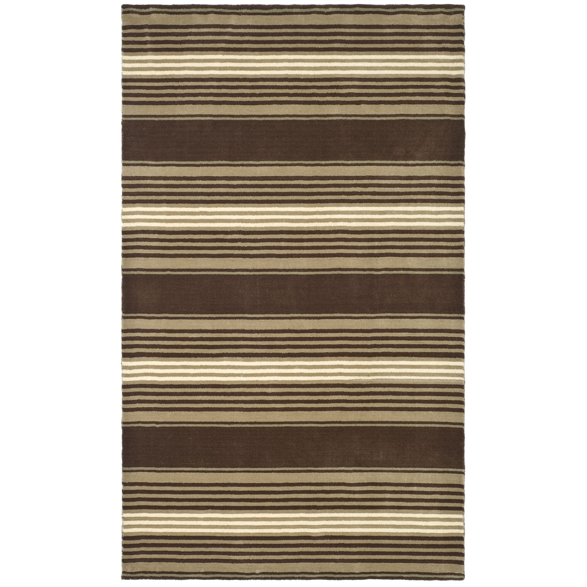 Martha Stewart Harmony Stripe Tobacco Leaf Wool Rug (5 X 8)