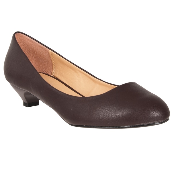 Riverberry Women's Brown Kitten Heel Pumps Heels