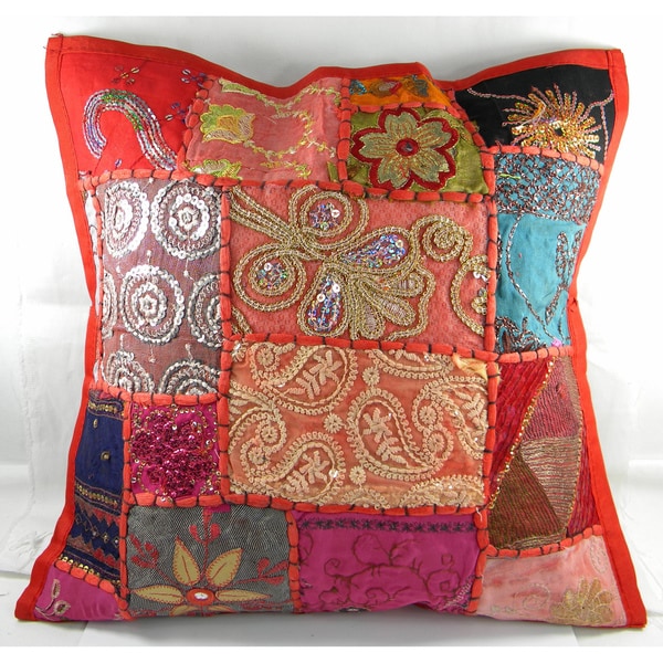 Shop Handmade Multiple Patchwork Cushion Cover (India) - Free Shipping ...