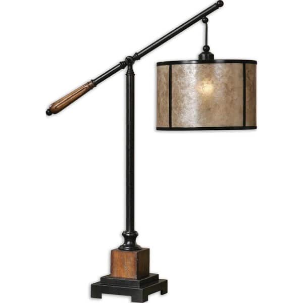 slide 1 of 1, Uttermost Sitka 1-light Aged Black Lantern Table Lamp