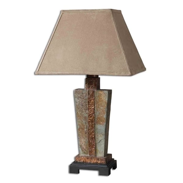 slide 2 of 2, Uttermost 1-light Slate and Copper Accent Lamp