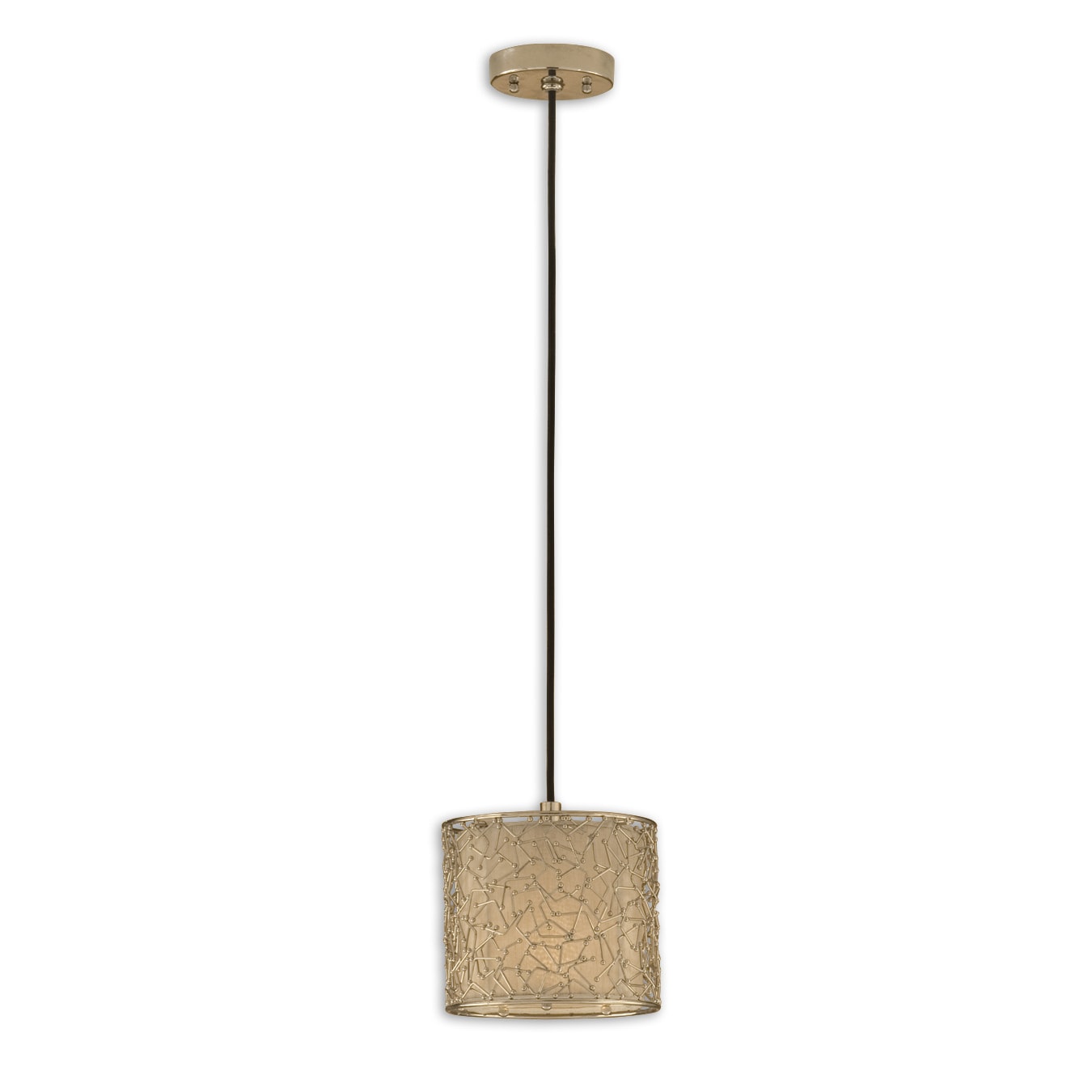 Brandon 1 light Nickel Mini Drum Pendant