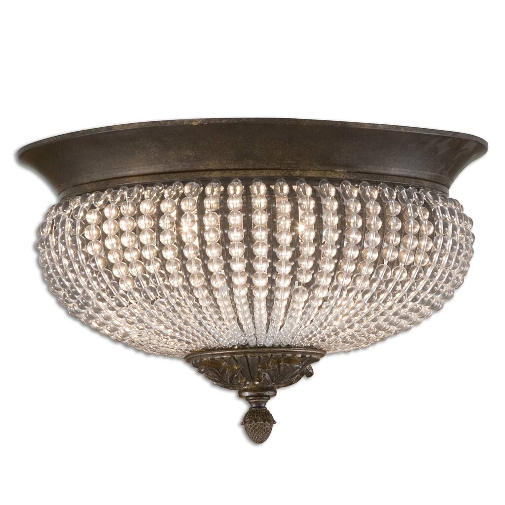Uttermost Cristal De Lisbon 2-light Oil Rubbed Bronze Flush Mount