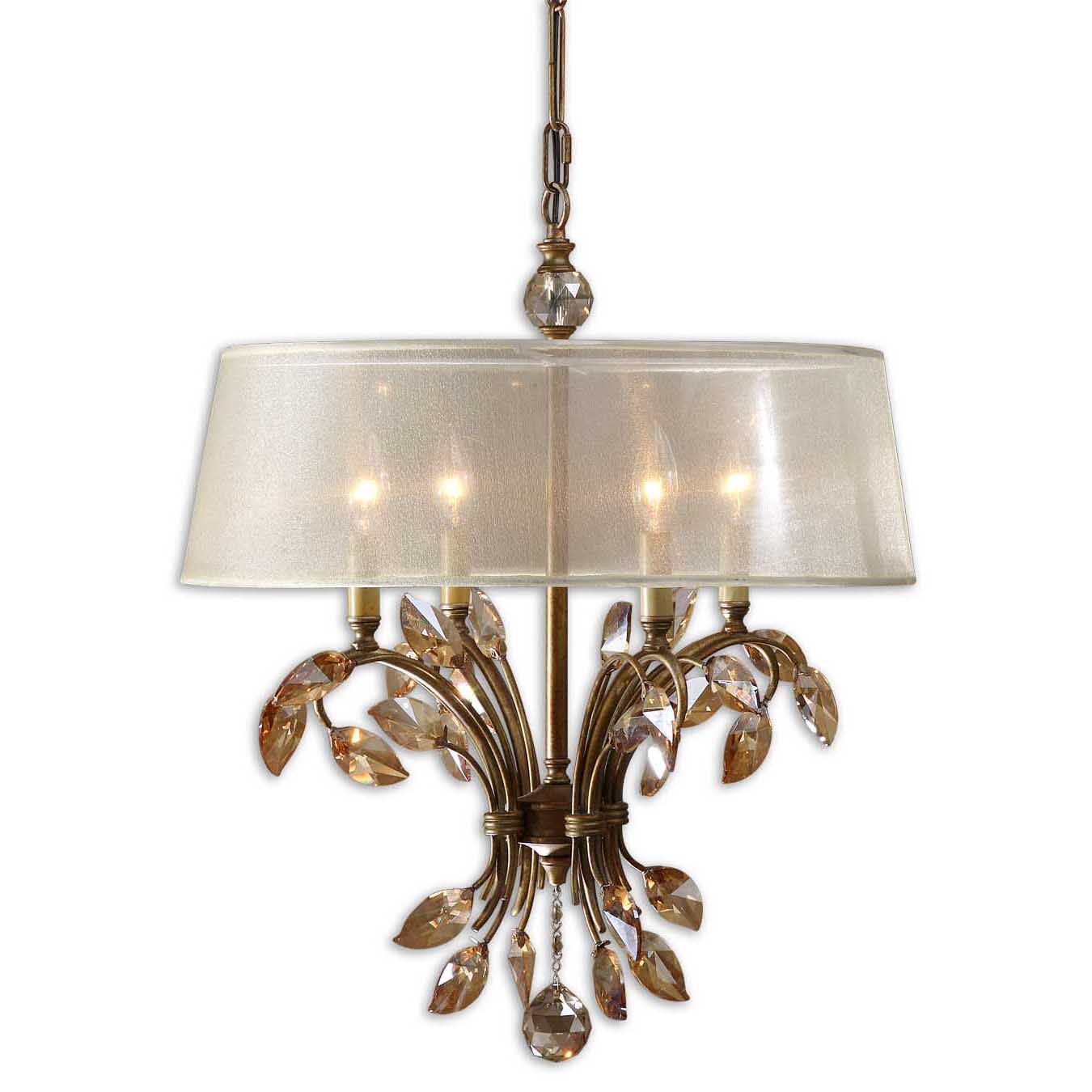 Uttermost Alenya 4-light Burnished Gold Metal Chandelier (Alenya 4 Light Gold Metal Chandelier) - Chandeliers For Bedrooms by Overstock.com