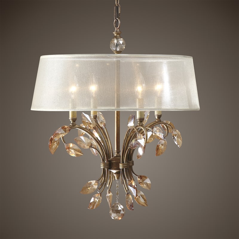 Uttermost Alenya 4-light Burnished Gold Metal Chandelier