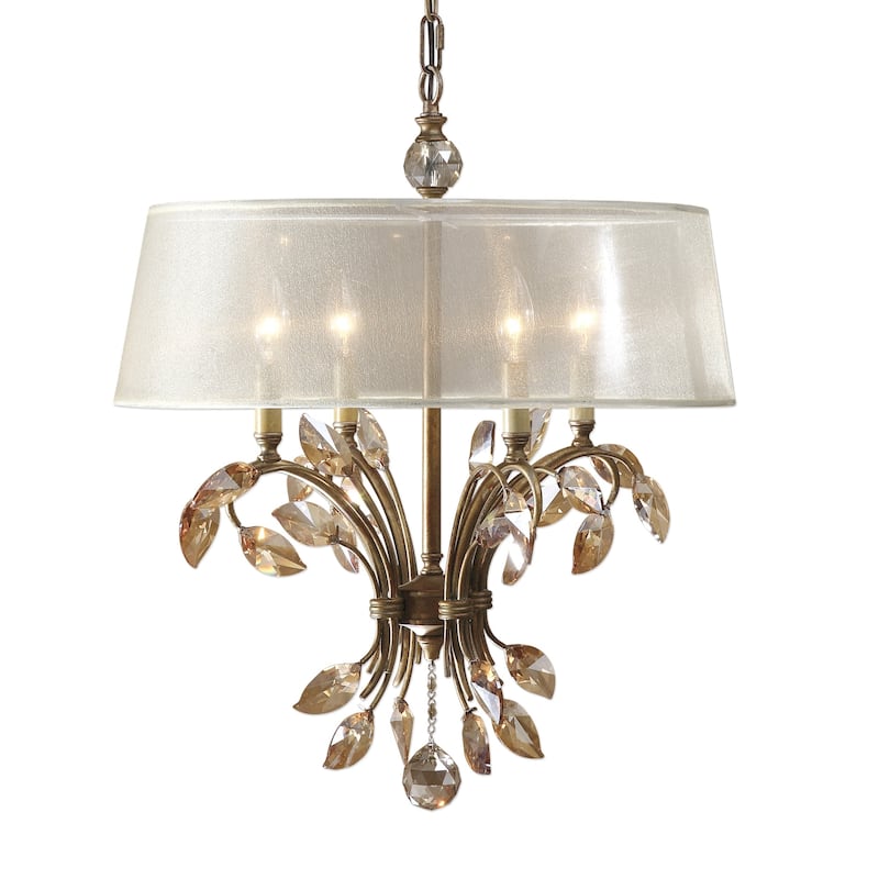 Uttermost Alenya 4-light Burnished Gold Metal Chandelier
