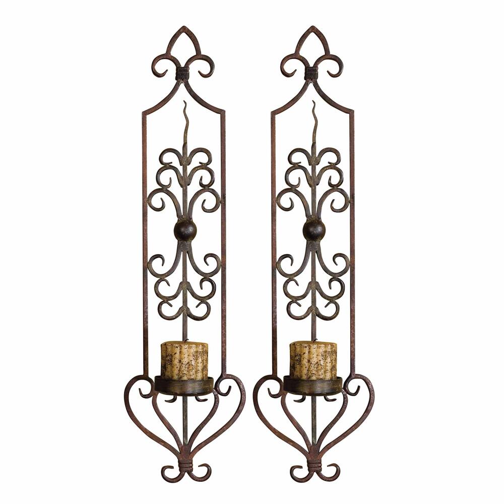 Uttermost Privas Rust and Bronze Wall Sconces (Set of 2)