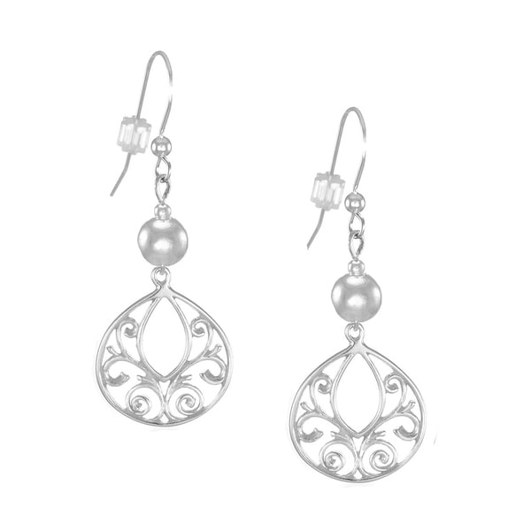 Handmade Jewelry by Dawn Sterling Bead With Fancy Filigree Sterling Silver Earrings (USA)