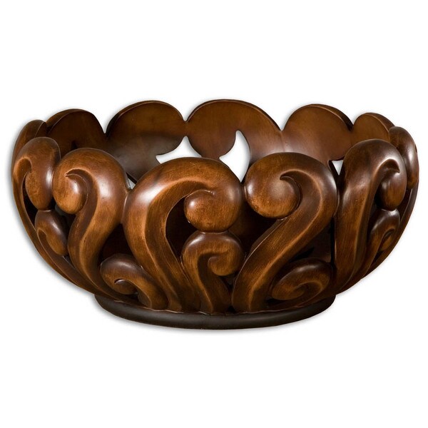 Merida Wood Tone Decorative Bowl Baskets & Bowls