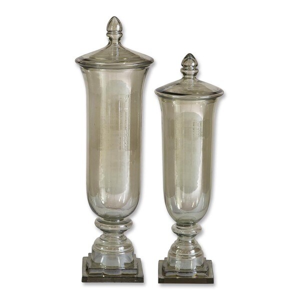 Uttermost Gilli Pale Green Glass Decorative Containers (Set of 2)