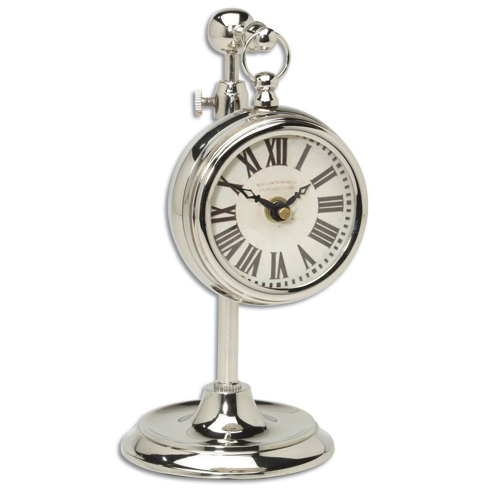 Uttermost Pocket Watch Nickel Plated Brass Marchant Clock