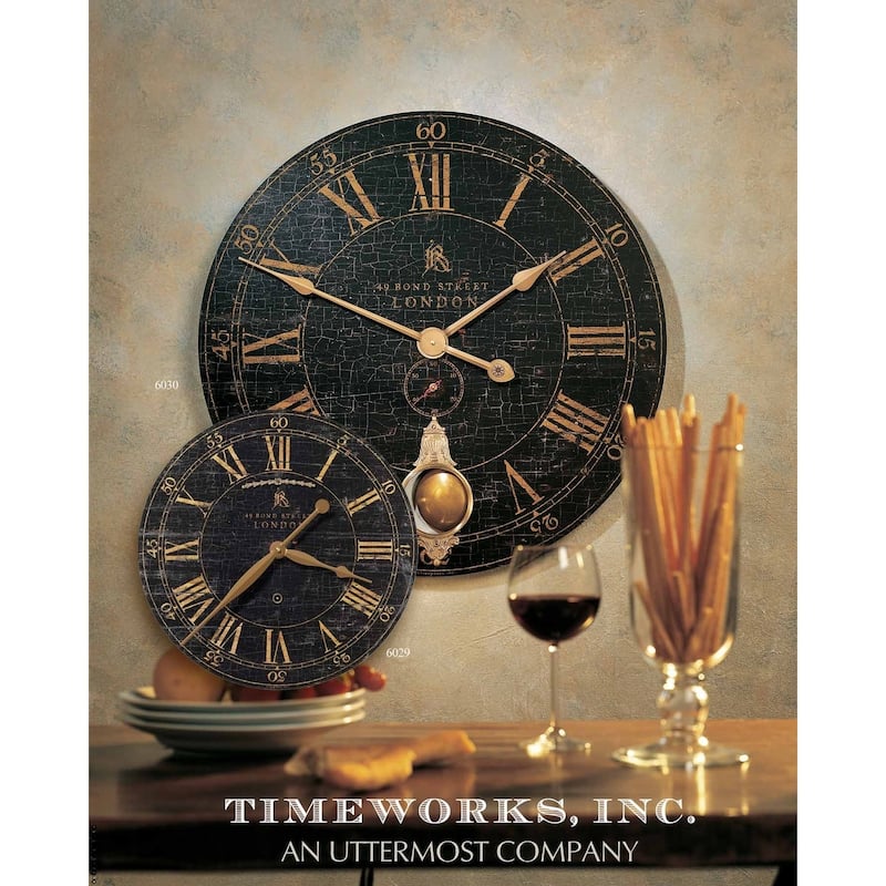 Uttermost Bond Street 30-inch Black Wall Clock
