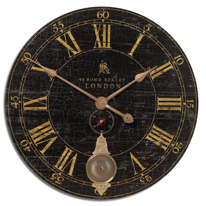 Uttermost Bond Street 30-inch Black Wall Clock