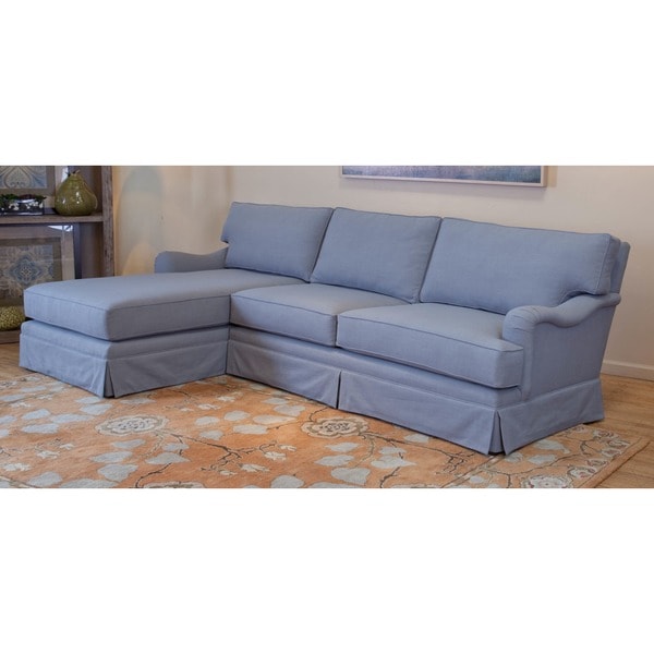 New England linen Sofa and Chaise  Free Shipping Today  Overstock.com  15268171