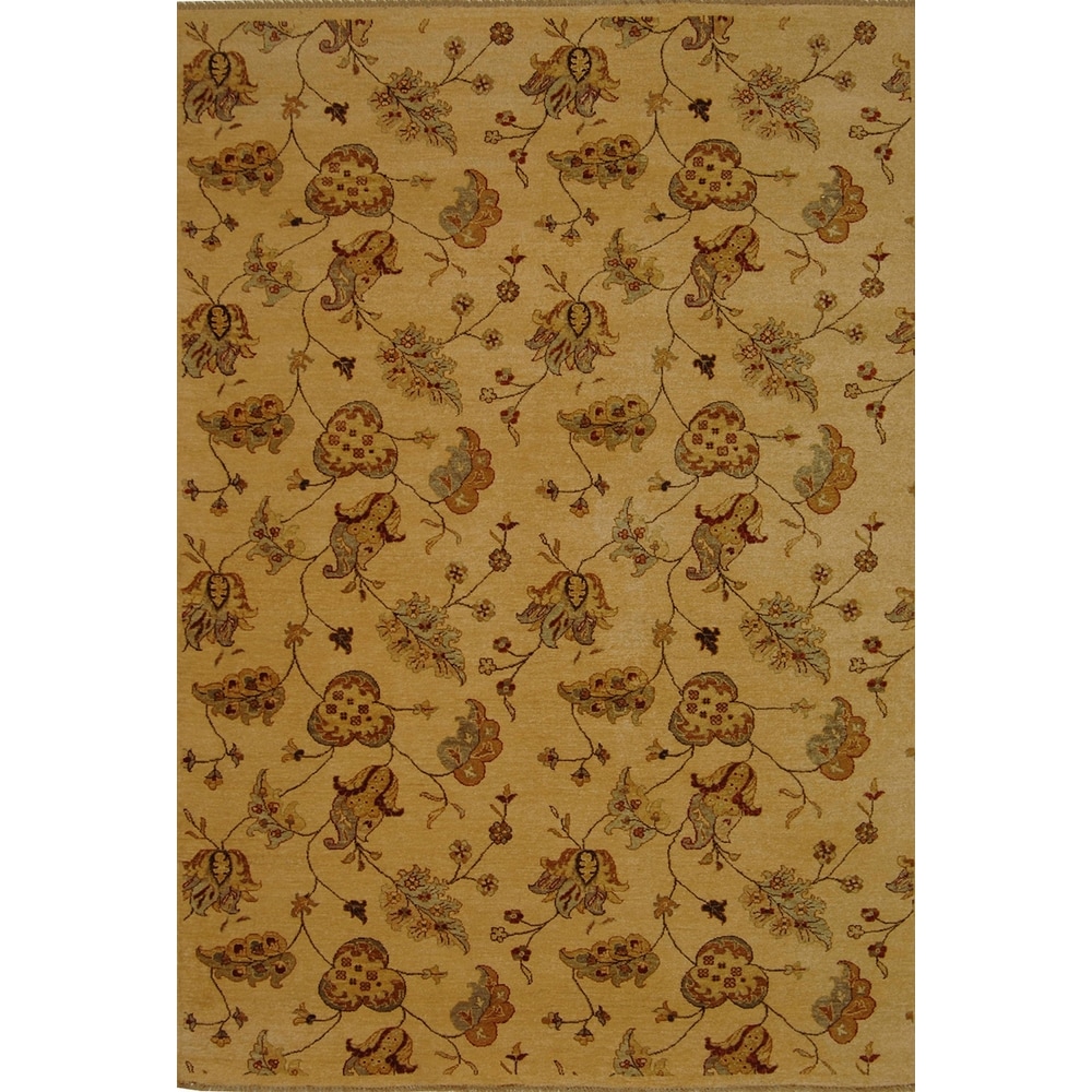 Safavieh Hand knotted Agra Beige Wool Rug (8 X 10)