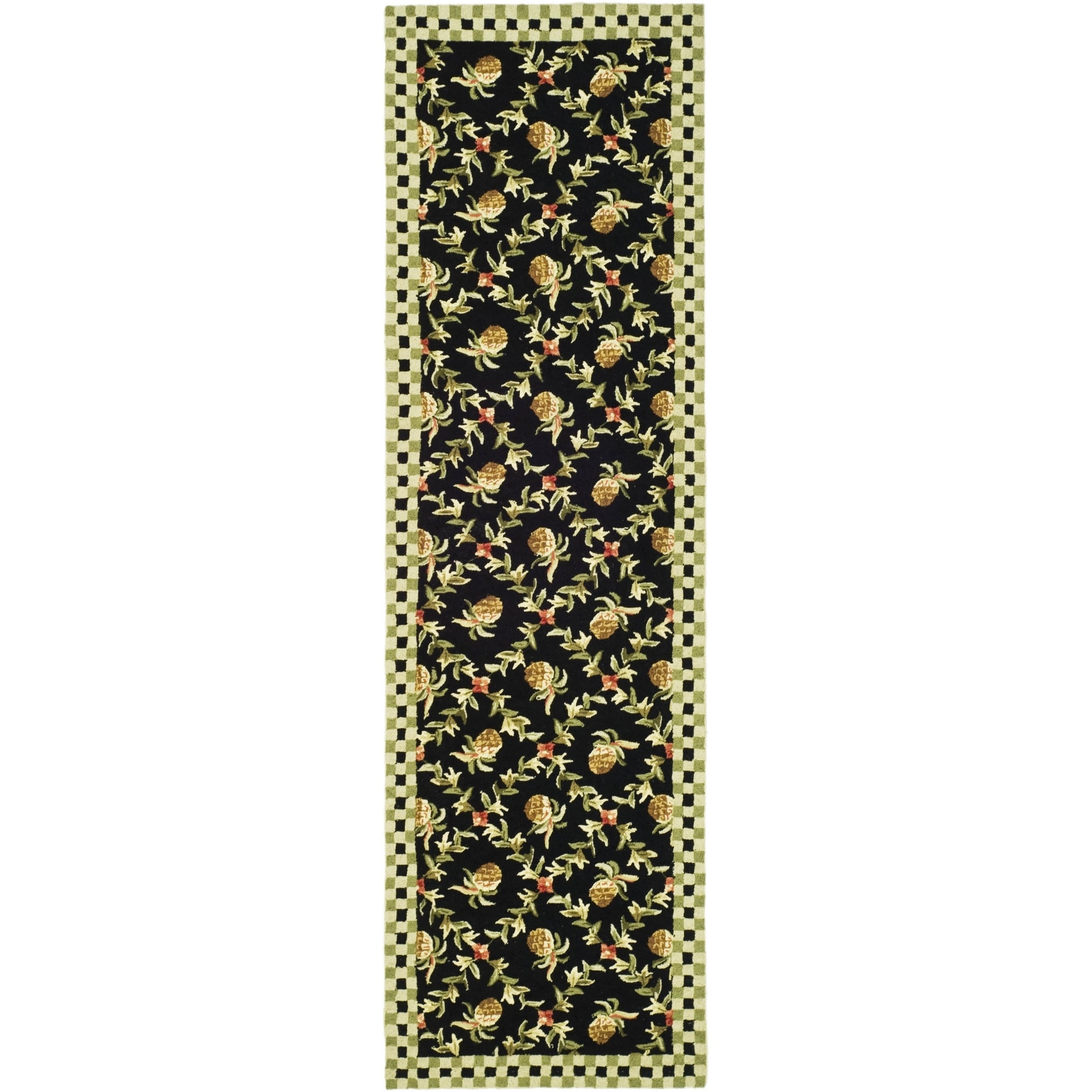 Safavieh Hand hooked Chelsea Black/ Ivory Wool Rug (26 X 12)