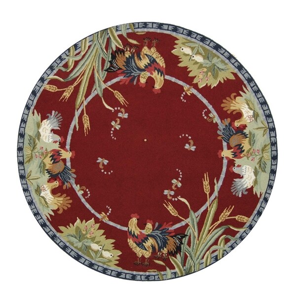 Safavieh Hand-hooked Chelsea Burgundy Wool Rug - 5'6 Round